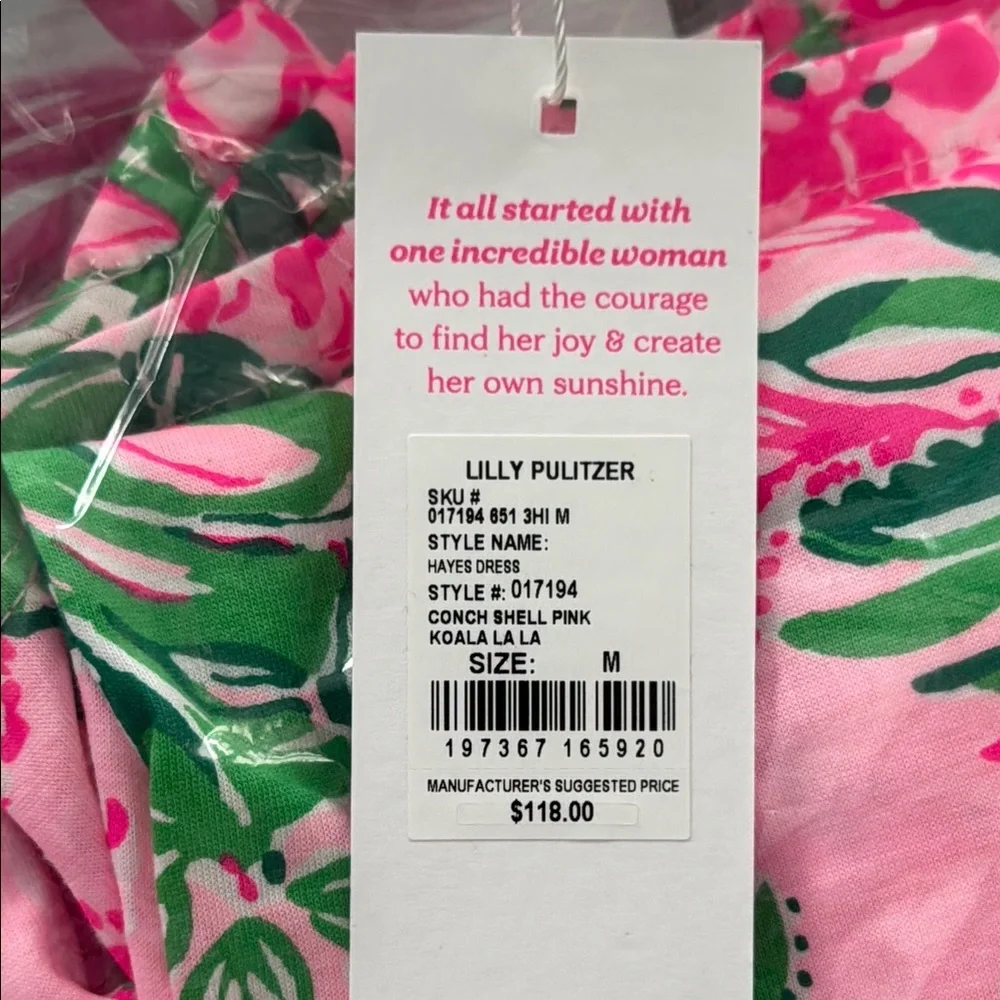 Lilly Pulitzer Pink and Green Floral Dress NWT size M - Picture 6 of 8